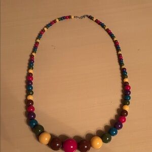 Graduated multi color gumball necklace